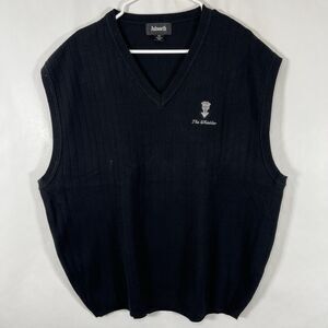 Ashworth The Whistler V Neck Sweater Vest Mens Size XXL 2XL Black Vintage 90s